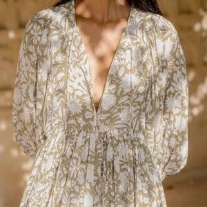 💋Sadio - NWT - Kaya Boho Midi Dress (Taupe)